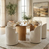 Doris Rolling Upholstered Dining Chair With Castors (1-Piece)