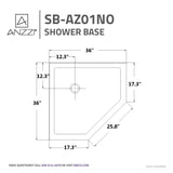 Randi Base Series 36 in. L x 36 in. W Corner Shower Shower Pan Base with Center Drain in Glossy White Marine Acrylic