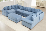 DESEO 138" Sectional Sofa with Ottoman