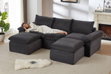 DERVAL 111" 3-Seater Sofa with 2 Ottomans