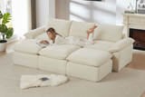 DERVAL 111" 3-Seater Sofa with 3 Ottomans