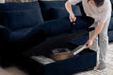 PERTH 86" Loveseat with 2 Ottomans