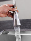 ANZZI Carriage Elegant Kitchen Faucet, Single Handle Control, High-Arc Spout (7.09" H), 1.8 GPM WaterSense Certified, Rhino Alloy Solid Brass, Various Finishes