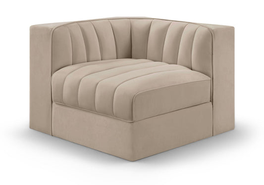 Rummi - Velvet Performance Fabric Upholstered Modular Corner Chair