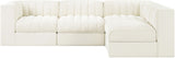 Rummi - Velvet Performance Fabric Upholstered 4 Piece Modular Sectional