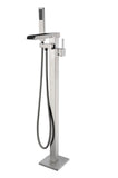 ANZZI Union Floor Mount Tub Filler (41" H), 2-Handle Control, 60" Hand Sprayer, Solid Brass, cUPC Certified, Various Finishes
