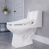 Dive Smart Electric Bidet Toilet Seat for Elongated Toilets with Remote Control, Heated Seat, and Deodorizer in White