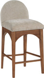 Waldorf - Chenille Stool With Brown Legs