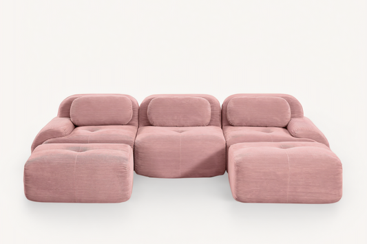 MIA 117'' 3-Seater Sofa with 2 Ottomans