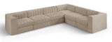 Rummi - Velvet Performance Fabric Upholstered 6 Piece Modular Sectional (With 3 Corner Chairs)