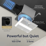 Ciarra Energy Star Bathroom Exhaust Fan with 11W LED Light – Quiet, Energy Efficient, Versatile Ventilation | CAEFL8