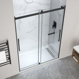 Stellar Series 76 in. x 57-60 in. Frameless Sliding Glass Shower Door with Shower Base Stellar Series - Multiple Finishes