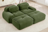 MIA 82'' Loveseat with 2 Ottomans
