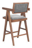Delhi Counter Stool (Set of 2) Gray & Walnut