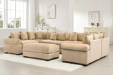 DESEO 137" Sectional Sofa with Ottoman