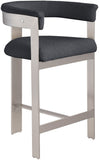 Romeo - Boucle Counter Stool With Silver Base (Set of 2)