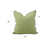 20 x 20 Outdoor Pillow with Dec Cord- Seascape Moss- Poly Insert