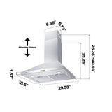 CIARRA Powerful Set: 30 Inch Wall Mount Range Hood + 30 Inch Built-In Induction Cooktop(CAS75206P+CABIH304B)
