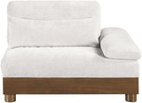 Turin - Chenille Fabric Upholstered Modular Arm Chair - Walnut Base