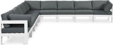 Nizuc - Outdoor Patio 9 Piece Modular Sectional With White Frame