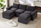 DERVAL 111" 3-Seater Sofa with 2 Ottomans
