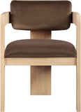 Sacha - Velvet Dining Chair With Natural Base (Set of 2)
