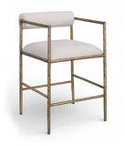 Axis - Linen Textured Beige Fabric Upholstered Counter Stool (Set of 2)