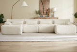 FLOVEX 141" 4-Seater Sofa with 2 Ottomans