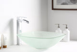 Vista Series 17 in. Bathroom Vessel Sink with Scratch-Tough and Stain-Resistant Surface in Lustrous Frosted Finish Glass