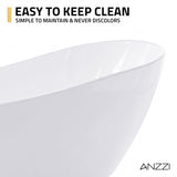 Trend Series 67 in. x 32 in. Flat Bottom Acrylic Freestanding Soaking Bathtub with Center Drain in Glossy White