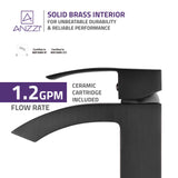 ANZZI Fifth Elegant Vessel Sink Faucet (9.2" H), Single Hole, WaterSense Certified, Rhino Alloy Solid Brass, Various Finishes