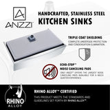 Elysian Farmhouse Stainless Steel 36 in. Single Bowl Kitchen Sink in Brushed Satin