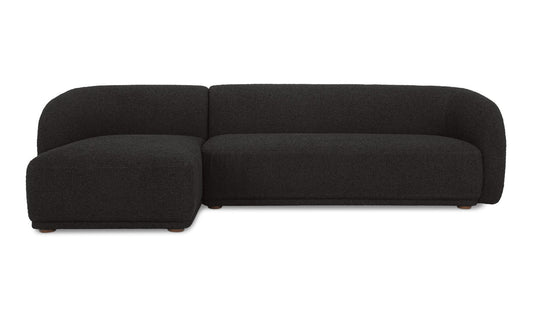 Faye Left Sectional Black Boucle