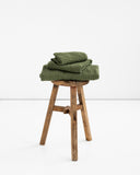 Forest green waffle towel set (3 pcs)