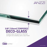 Castle Series 49 in. x 72 in. H Hinged Semi-Frameless Shower Door with Tsunami Guard Tempered Glass