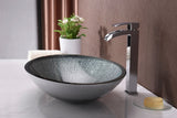 Onyx Series 20 in. Bathroom Vessel Sink with Scratch-Tough and Stain-Resistant Non-Porous Surface in Black Glass