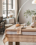 French striped linen tablecloth