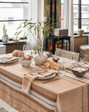 French striped linen tablecloth