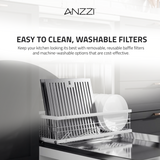 ANZZI 36-Inch 600 CFM 4-Speed Stainless Steel Under Cabinet Convertible Residential Range Hood with LED Lamp