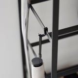 Rolling Five-Tier Shoe Rack (34.25" H) - Steel + Wood