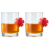 Poker Chip Whiskey & Wine Glasses | Set of 2 (20 OZ)