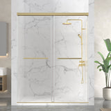 Ward Series 56 to 60 in. x 76 in. Frameless Sliding Shower Door with 3/8" (10mm) Tempered Clear Glass
