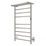 ANZZI Eve Series 8-Bar Towel Warmer (23.6" W x 39" H) with Top Shelf, Digital Control, Dual Installation, Rhino Alloy Certified Stainless Steel