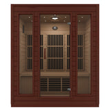 Curacao 3-Person Carbon FAR Infrared Hemlock Wooden Indoor Home Sauna Room with LED Touch Control Panel