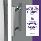 Halberd Series 47 to 48 in. x 72 in. Sliding Framed Shower Door with Tsunami Guard Tempered Glass