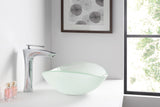 Forza Series 21 in. Bathroom Vessel Sink with Stain-Resistant Non-Porous Surface in Lustrous Frosted Finish Glass
