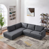 Glander Grey Fabric Left-Facing Sectional Sofa