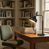 Glowlite Black Table Lamp with Cone Shade