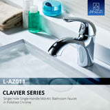 Clavier Series Single Hole Single-Handle Mid-Arc Bathroom Faucet in Polished Chrome