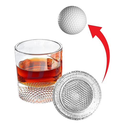 The Wine Savant Golf Ball Whiskey Glasses Set of 2-8oz Golf Gifts (2 pack)
